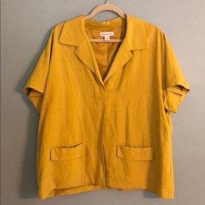 Mustard colored short sleeved jacket